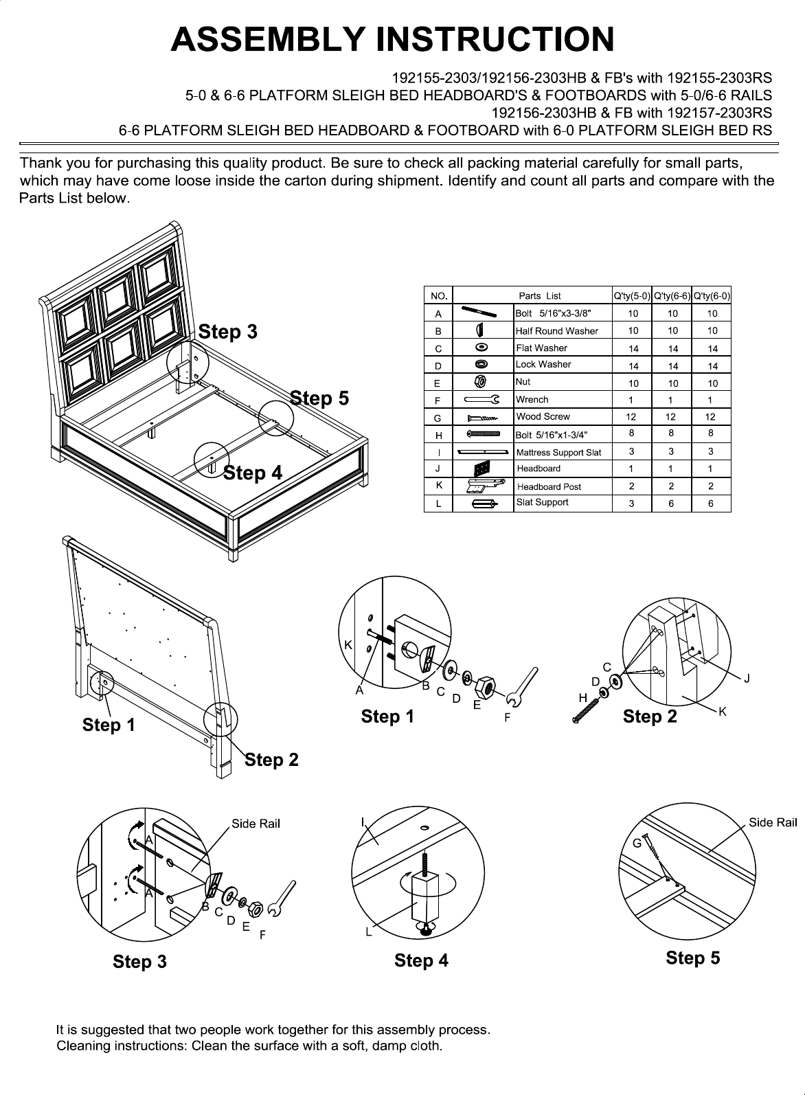 Page 1 of 1 - 192155-156-platform-sleigh-bed-ai