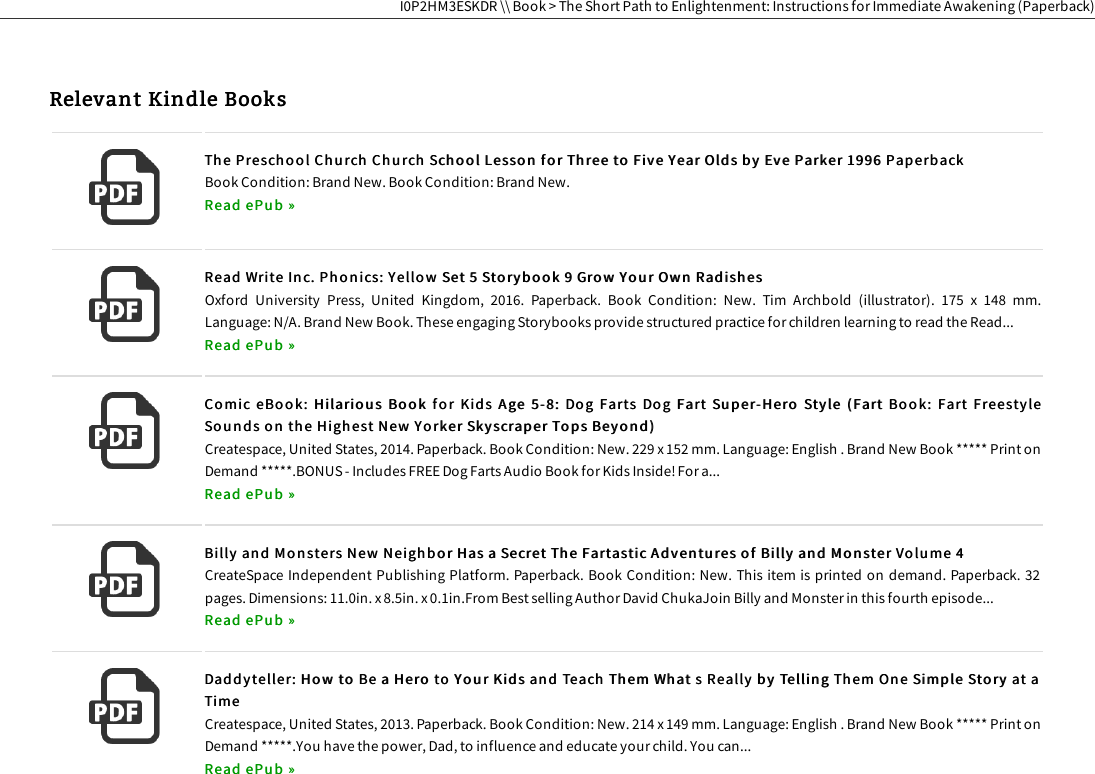 Page 3 of 4 - Get Book \ The Short Path To Enlightenment: Instructions For Immediate Awakening (Paperback) 1936012308-the-short-path-to-enlightenment-instructions-for