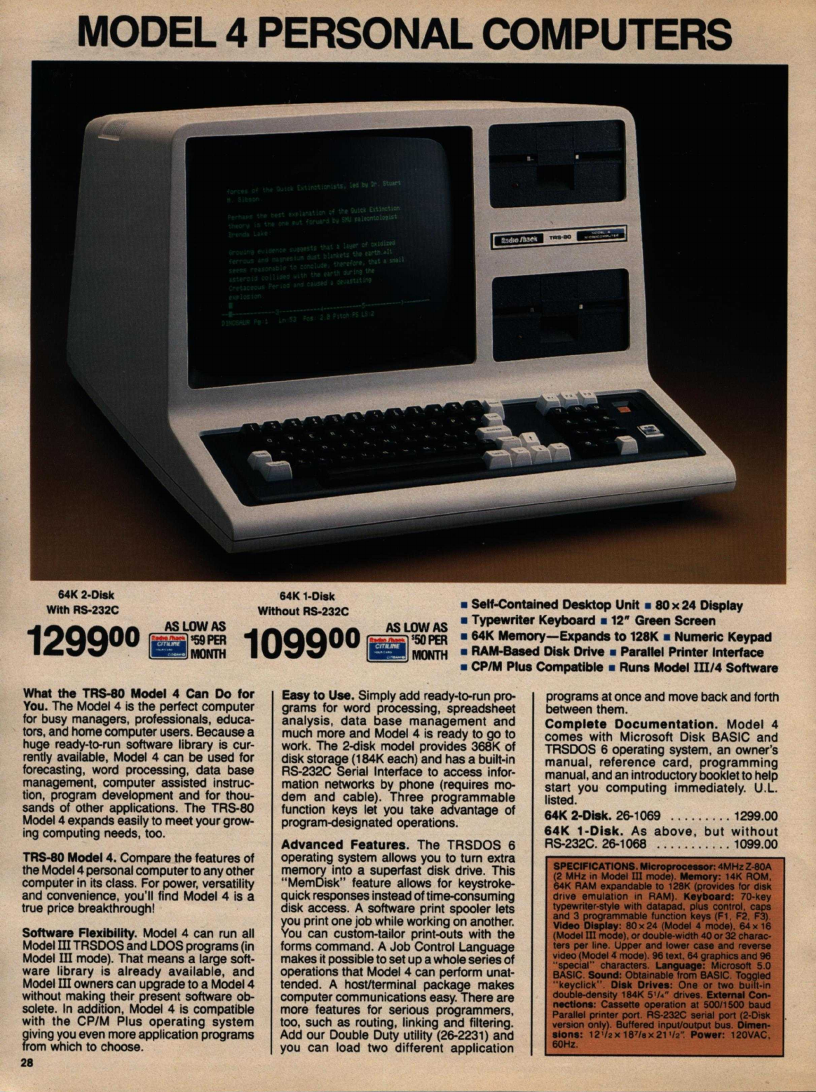 1985 Radio Shack Tandy Computer Catalog