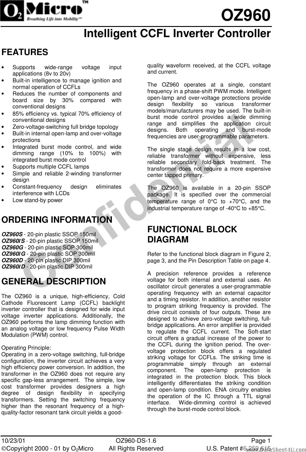 Page 1 of 12 - CCFL Backlight Controller 2008129131956425