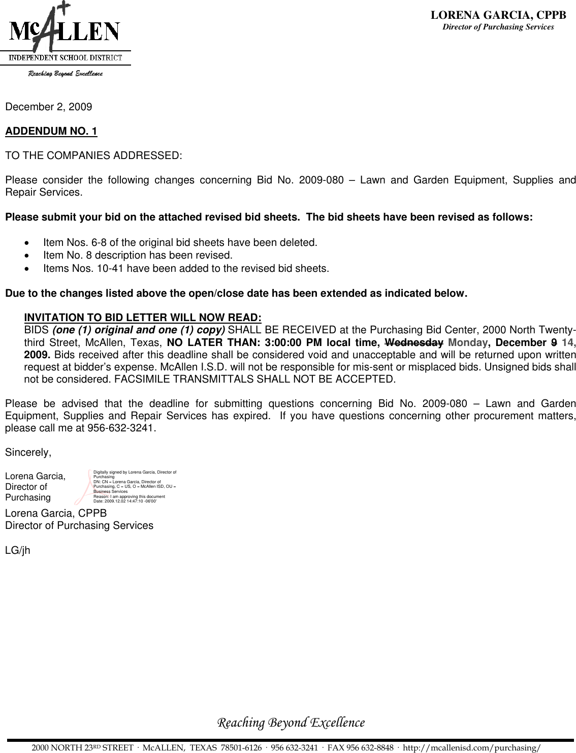 Page 1 of 10 - 2009-080 Addendum No.1 !! No 1