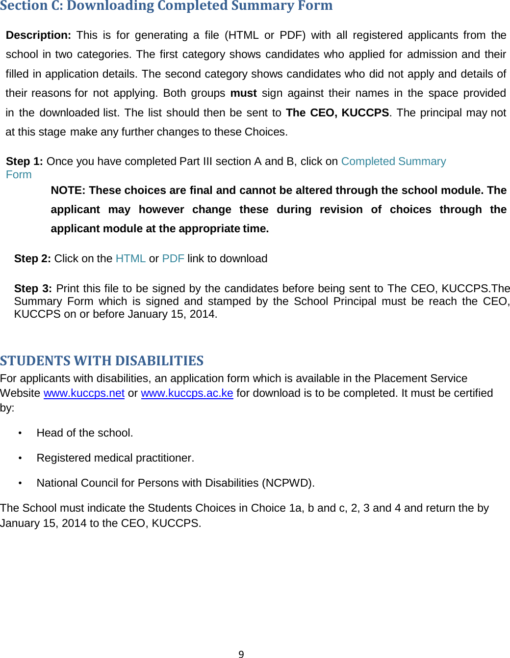 Page 9 of 11 - Degree-and-cut-off-points-for-kcse-2012 2015 School Manual