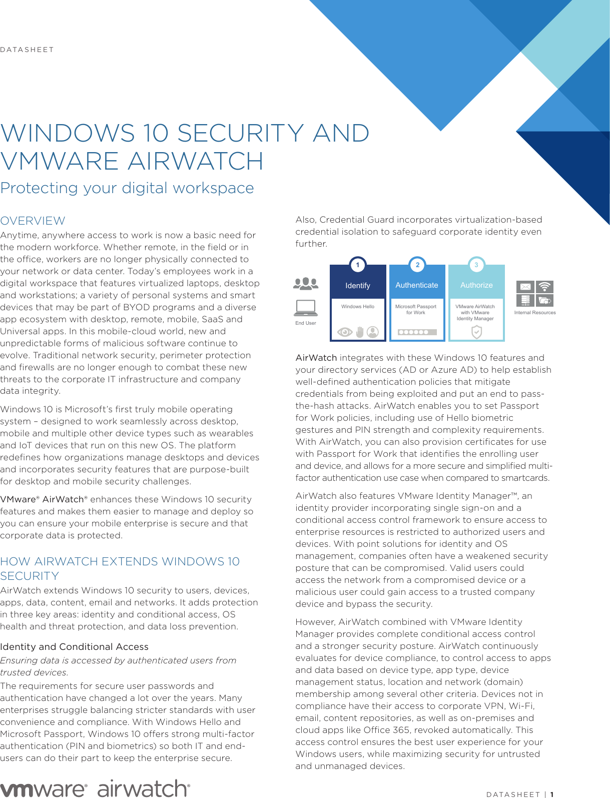 Page 1 of 2 - 20160628 VMWAW Windows10 Security Datasheet
