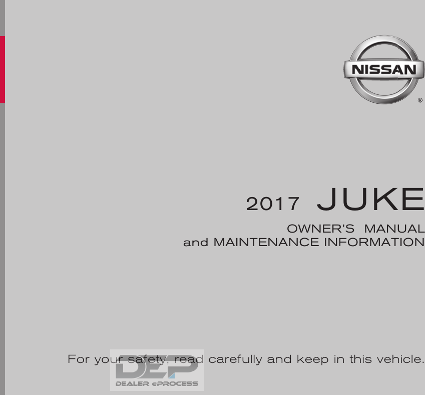 2017 Nissan Juke Owner's Manual And Maintenance Information USA