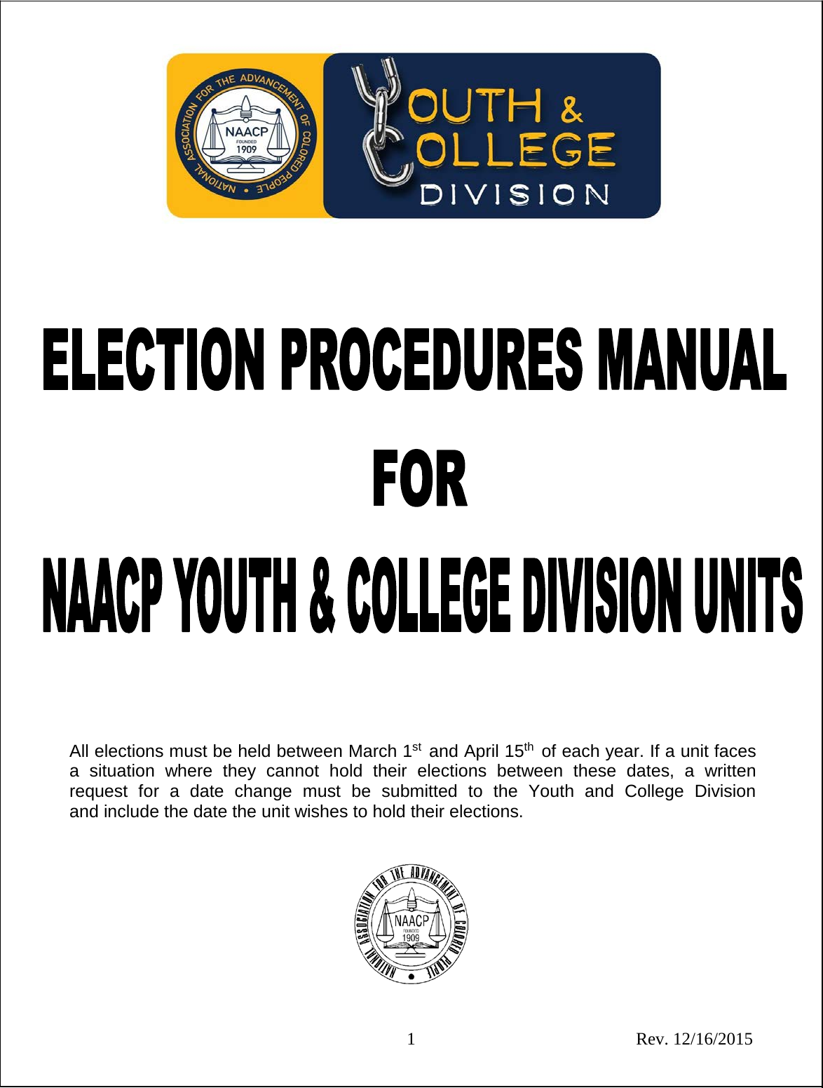 Page 1 of 10 - 2018 Youth And College Elections Procedure Manual