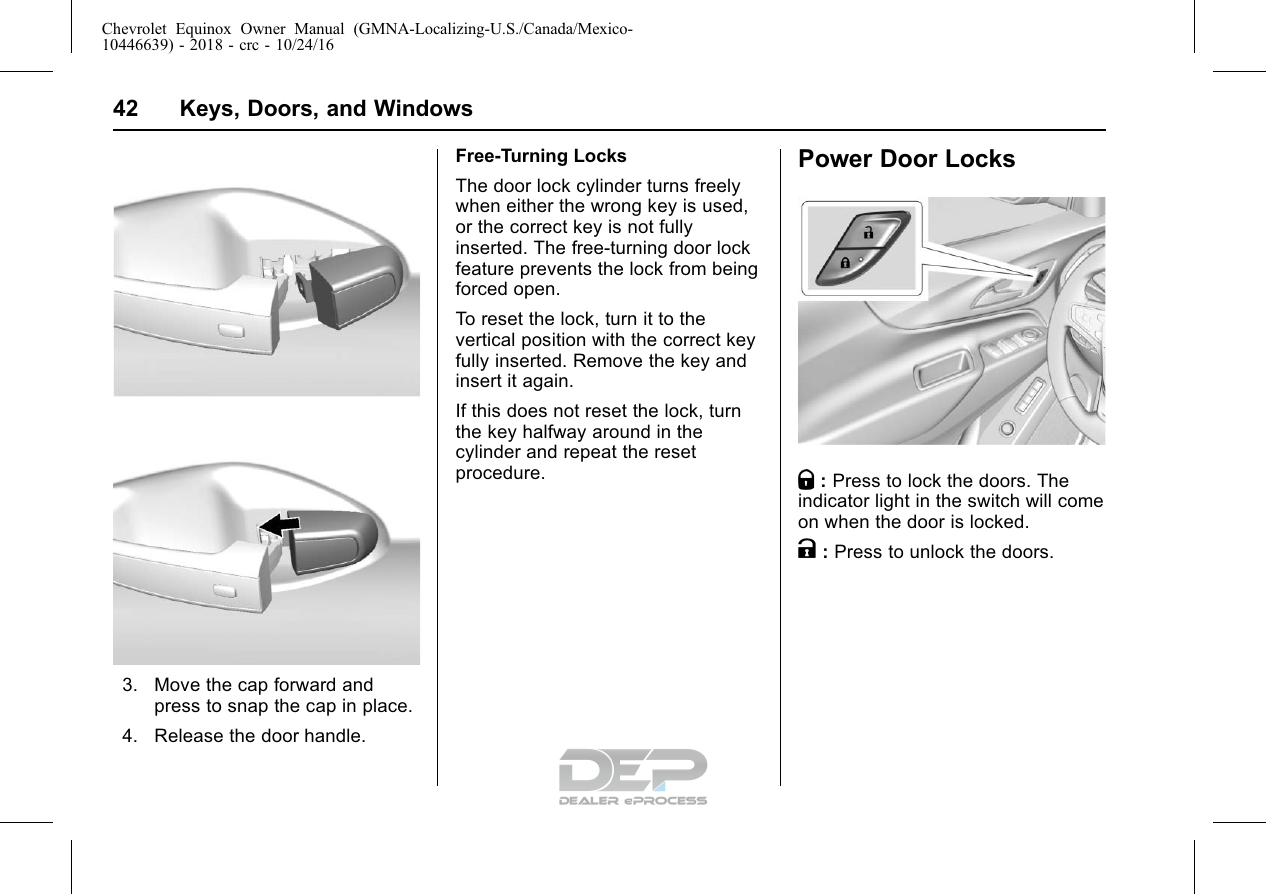 2018 Chevrolet Equinox Owners Manual with quick start guide and