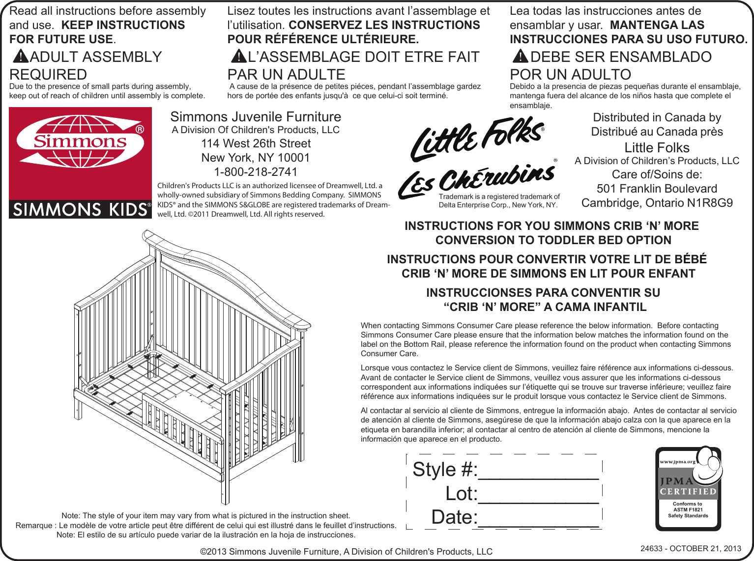 Page 1 of 6 - 24633-180127-Daybed-Rail-and-Toddler-Guardrail-Kit_Assembly_Instructions  24633-180127-daybed-rail-and-toddler-guardrail-kit Assembly Instructions