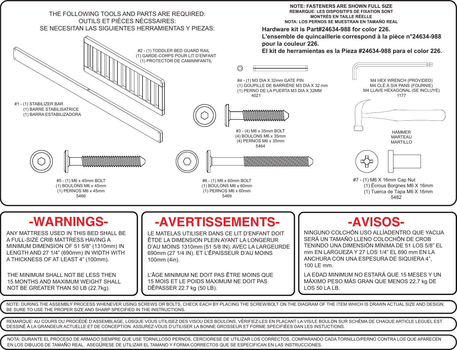 Page 2 of 6 - 24633-180127-Daybed-Rail-and-Toddler-Guardrail-Kit_Assembly_Instructions  24633-180127-daybed-rail-and-toddler-guardrail-kit Assembly Instructions