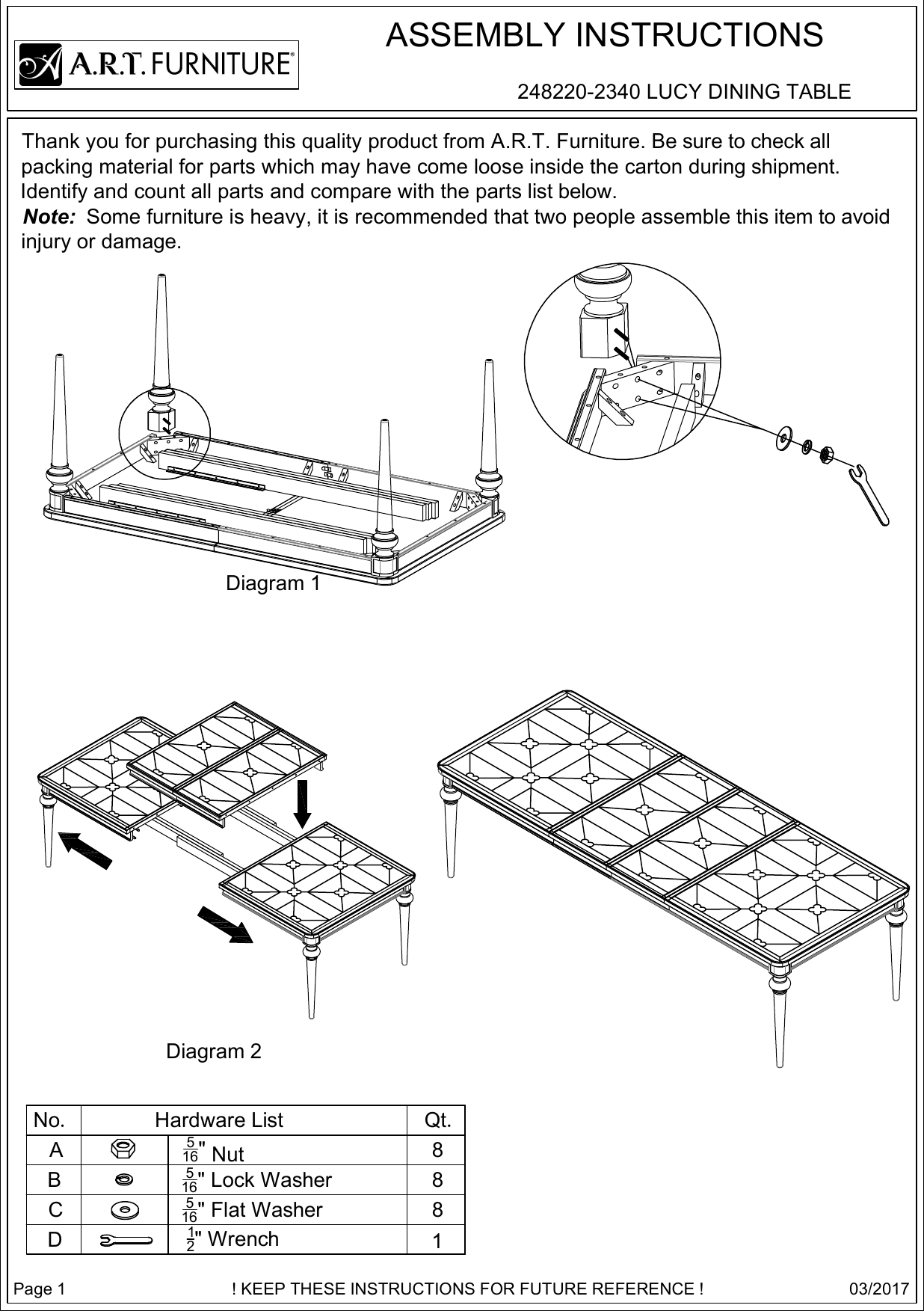 Page 1 of 1 - C:\Users\Jonathan\s\My S\Assembly Instructions\248\248220 Lucy Dining Table AI_2017-03-31  248220-dining-table-ai-2017-03-31