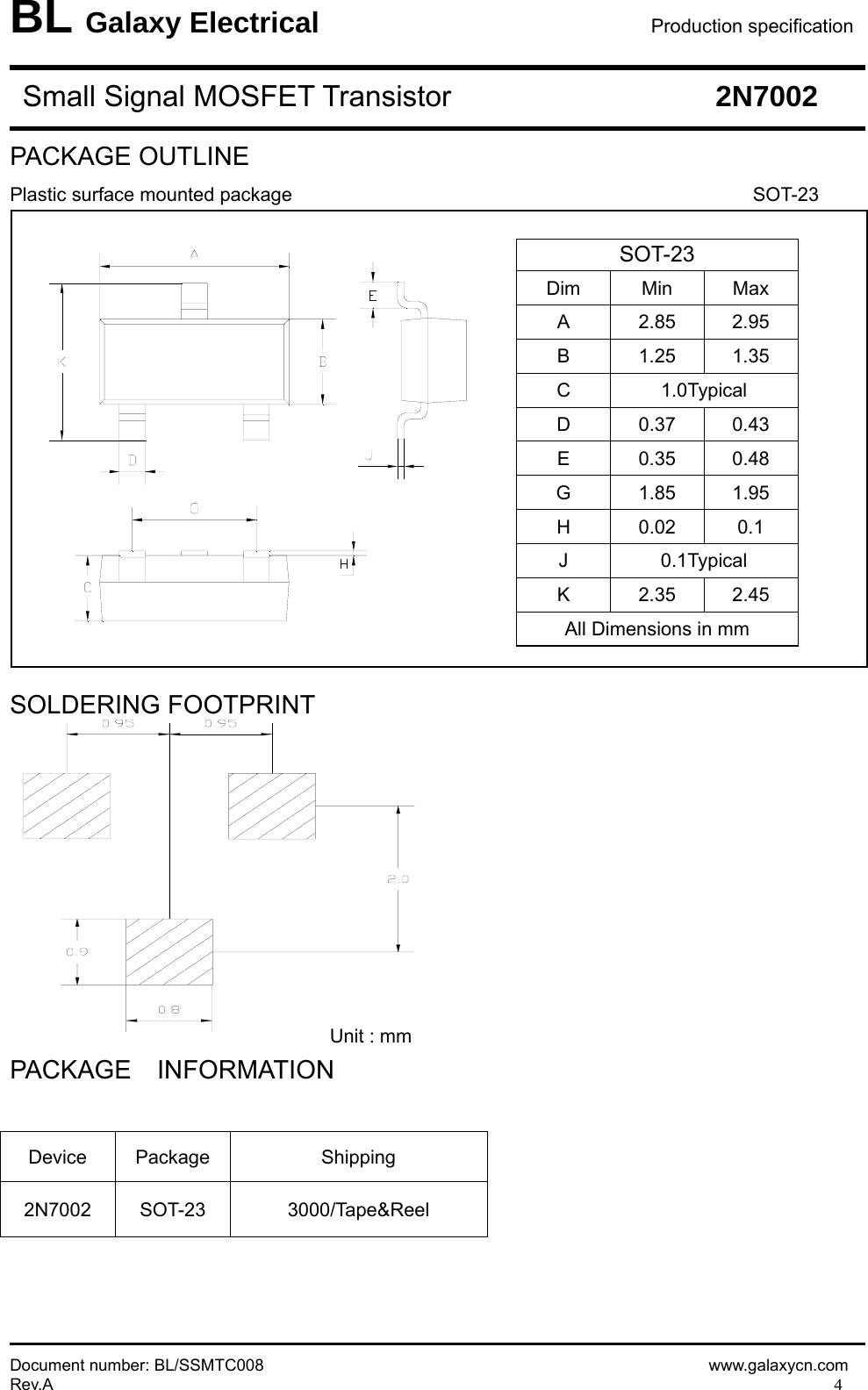 Page 4 of 5 - 2N7002 - Datasheet. Www.s-manuals.com. Galaxy