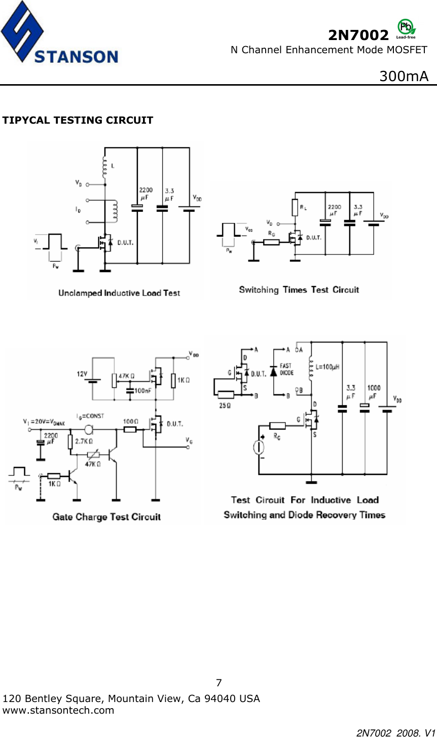 Page 7 of 9 - 2N7002 - Datasheet. Www.s-manuals.com. Stanson