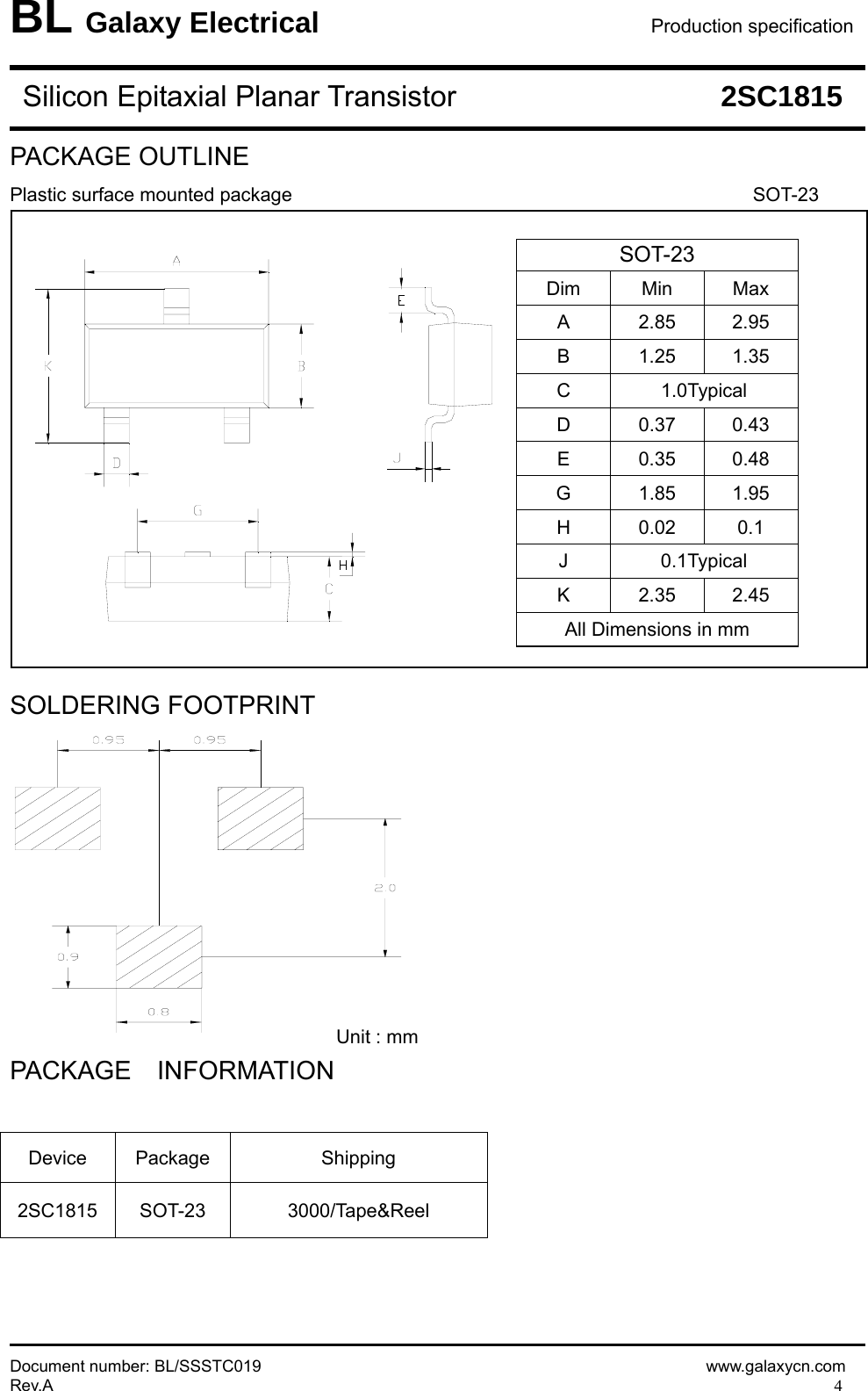 Page 4 of 5 - 2SC1815 - Datasheet. Www.s-manuals.com. Galaxy