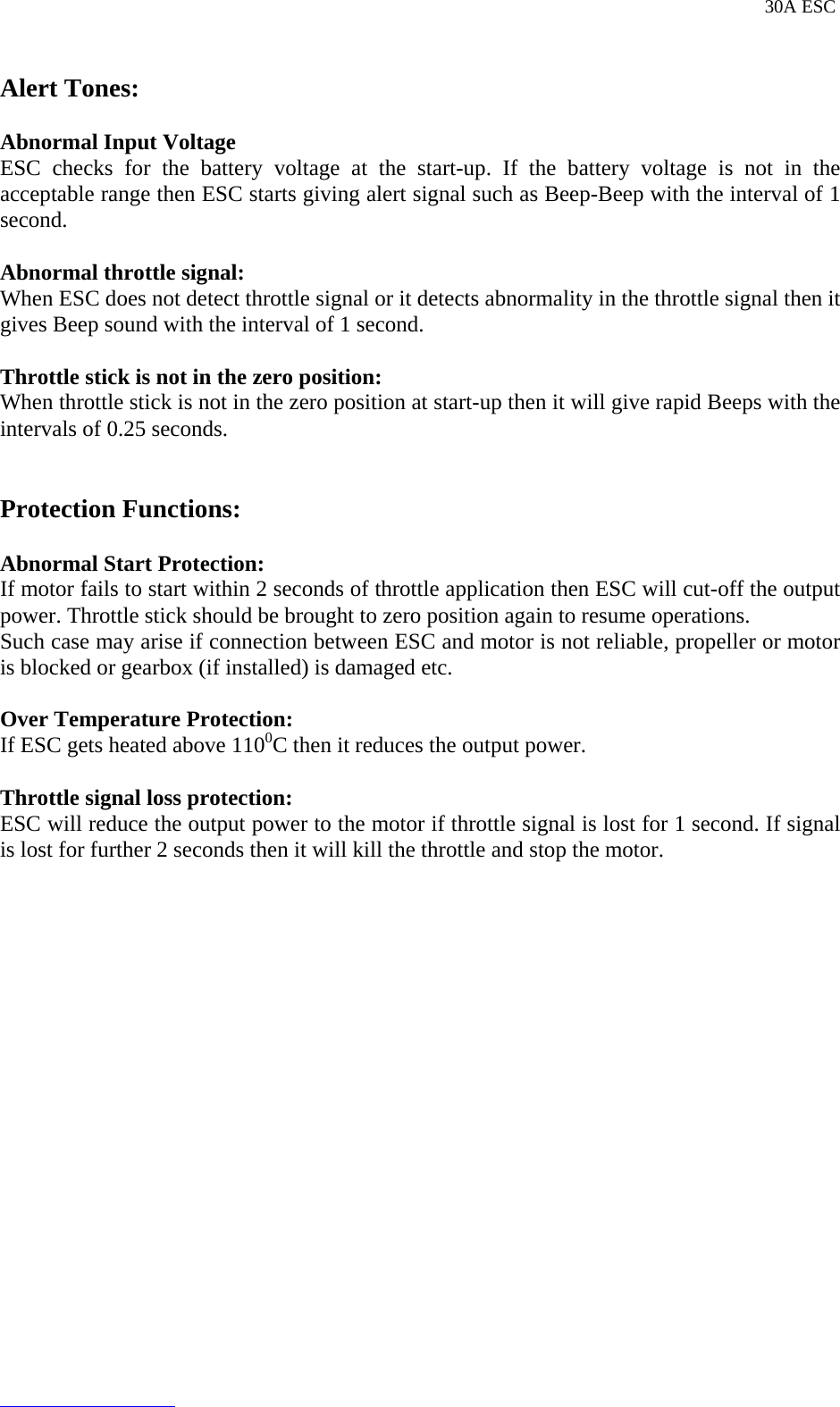 Page 4 of 9 - 30A BLDC ESC Product Manual 2012-06-08