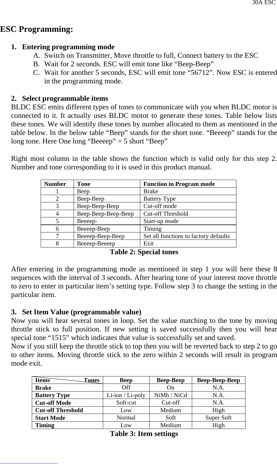 Page 6 of 9 - 30A BLDC ESC Product Manual 2012-06-08