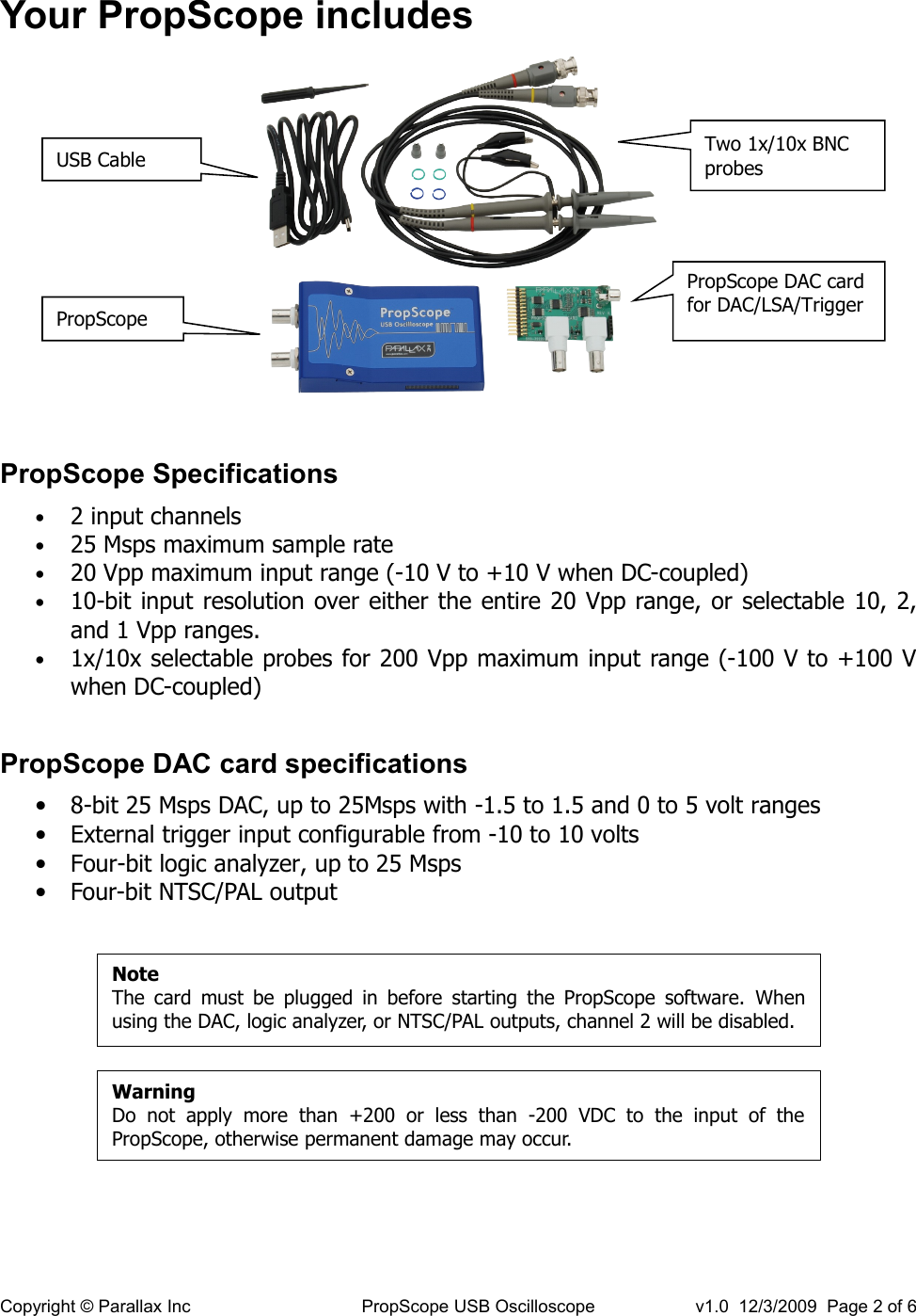 Page 2 of 6 - Getting Started With The PropScope USB Oscilloscope 32220gettingstartedv10
