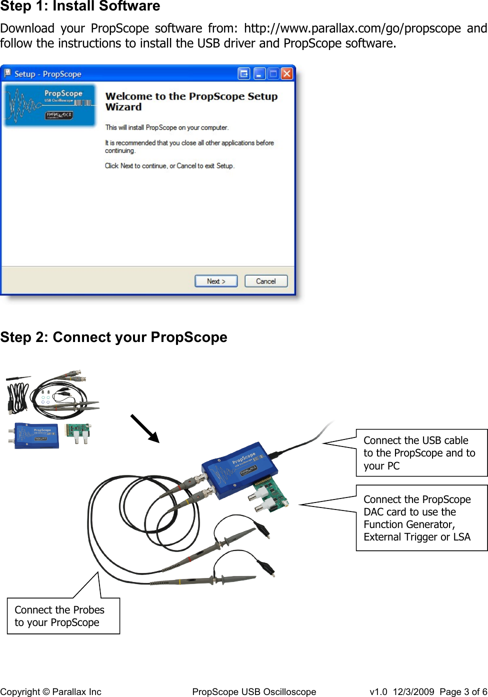 Page 3 of 6 - Getting Started With The PropScope USB Oscilloscope 32220gettingstartedv10