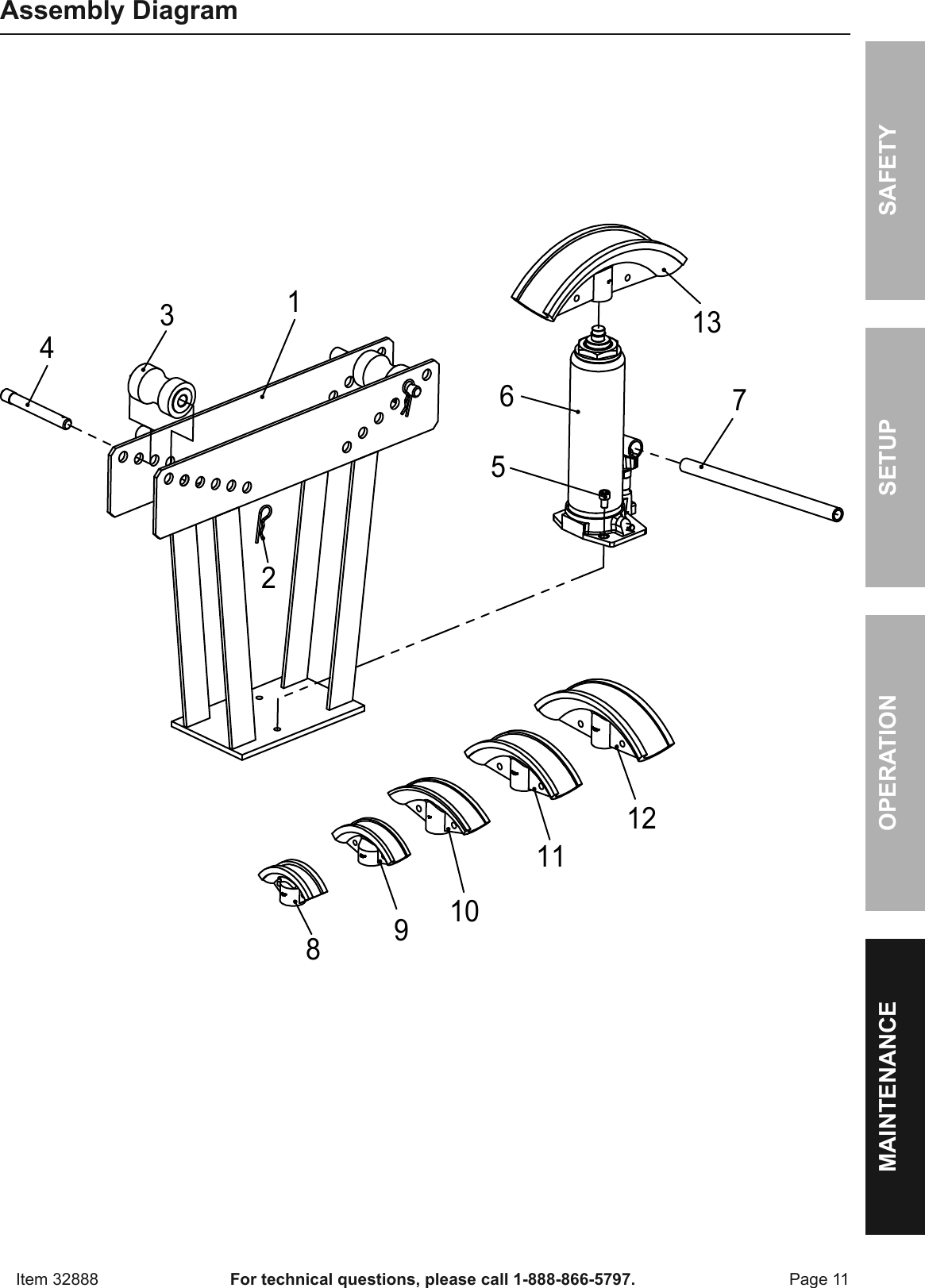 Page 11 of 12 - Manual For The 32888 12 Ton Hydraulic Pipe Bender