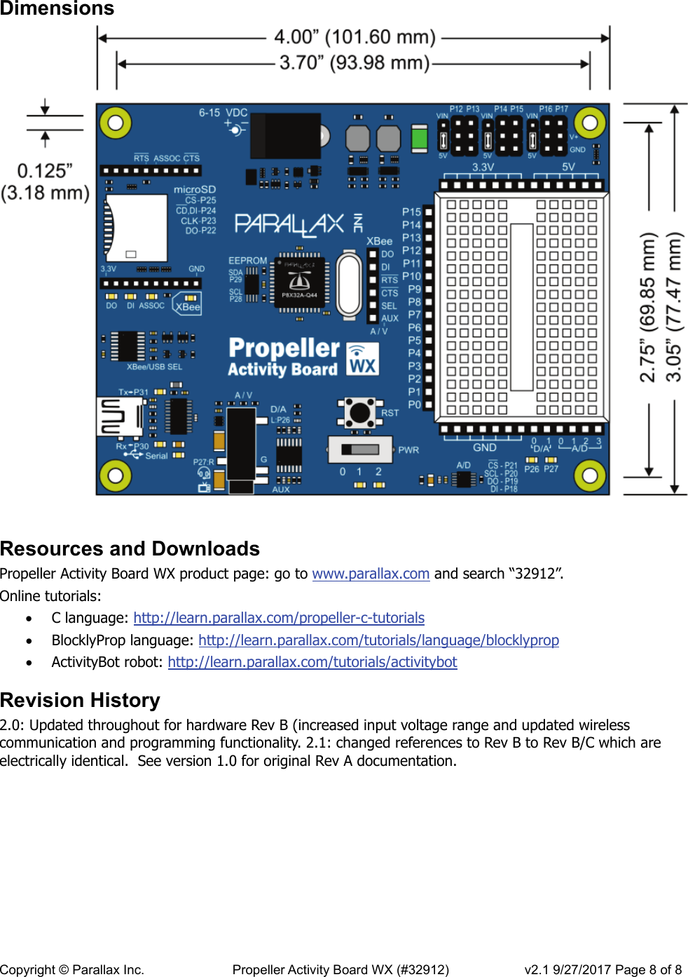 Page 8 of 8 - Propeller Activity Board WX (#32912) Product Guide Version 2.1 32912-propeller-activity-board-wx-guide-v21