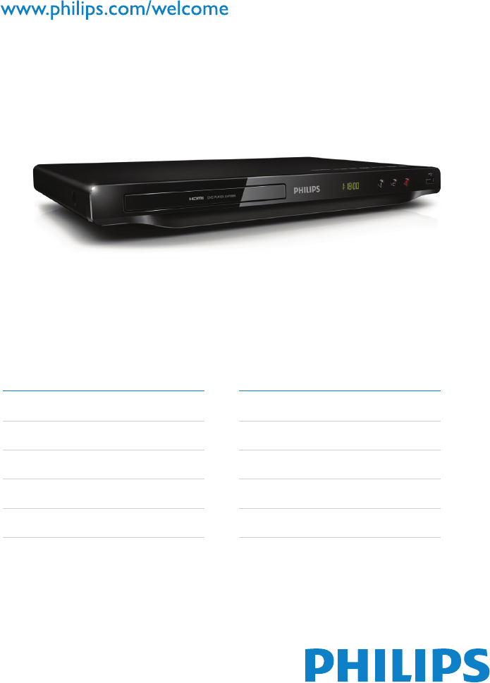 Dvp30 12 Um V1 1 Dvd Player An 01 Ml Philips Dvp30 De En Fr Nl