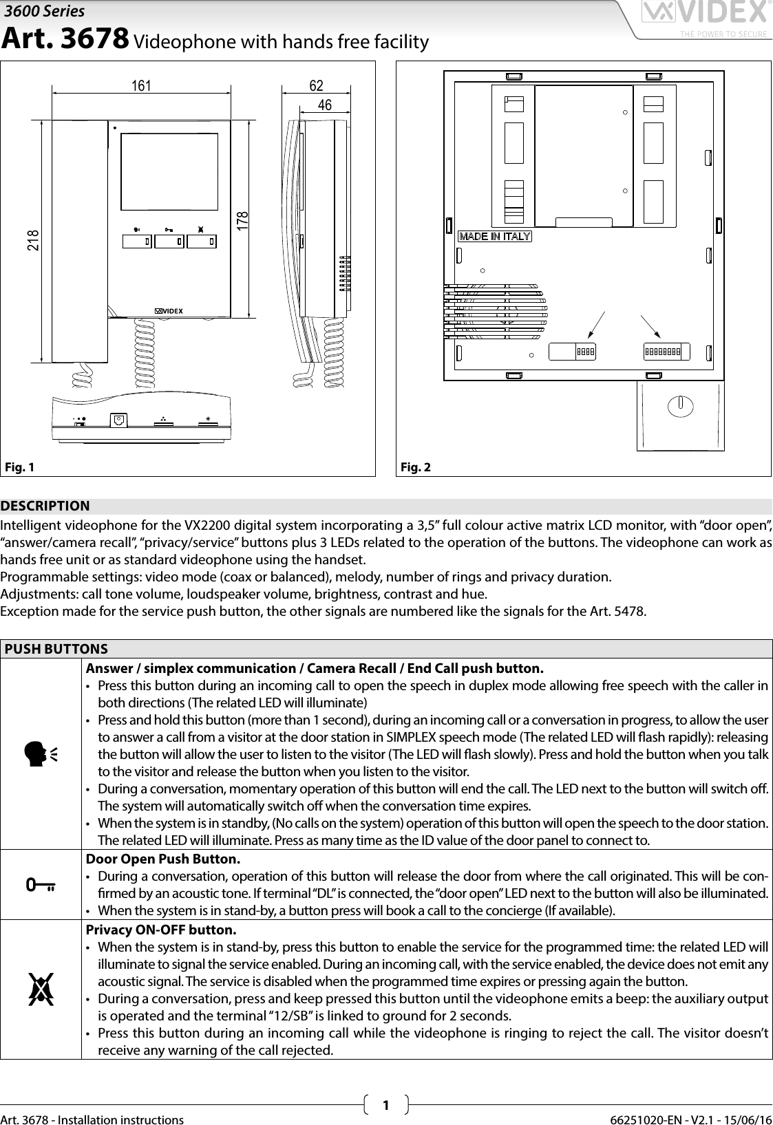 Page 1 of 8 - 3678 Instruction Manual