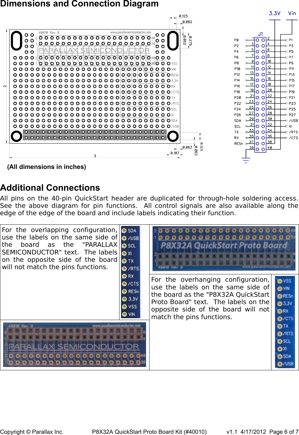 Page 6 of 7 - P8X32A QuickStart Proto Board PCB (#300-40010) And Kit (#40010) 40010-p8x32aquickstartprotoboardkitdocv1.1