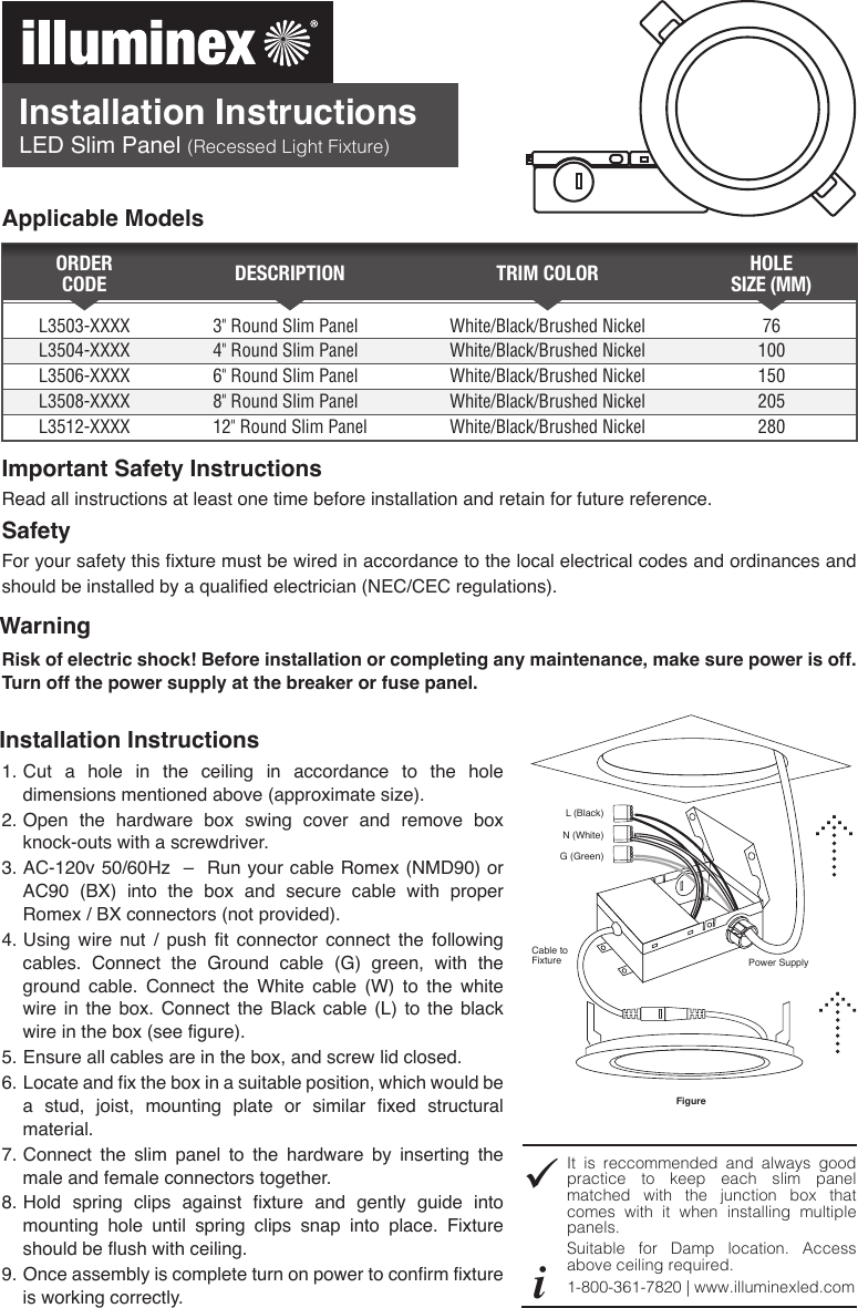 Page 1 of 2 - SlimPanel_InstallationInsturctions_24APRIL2018  4inch Slim Panel Installation-Instructions
