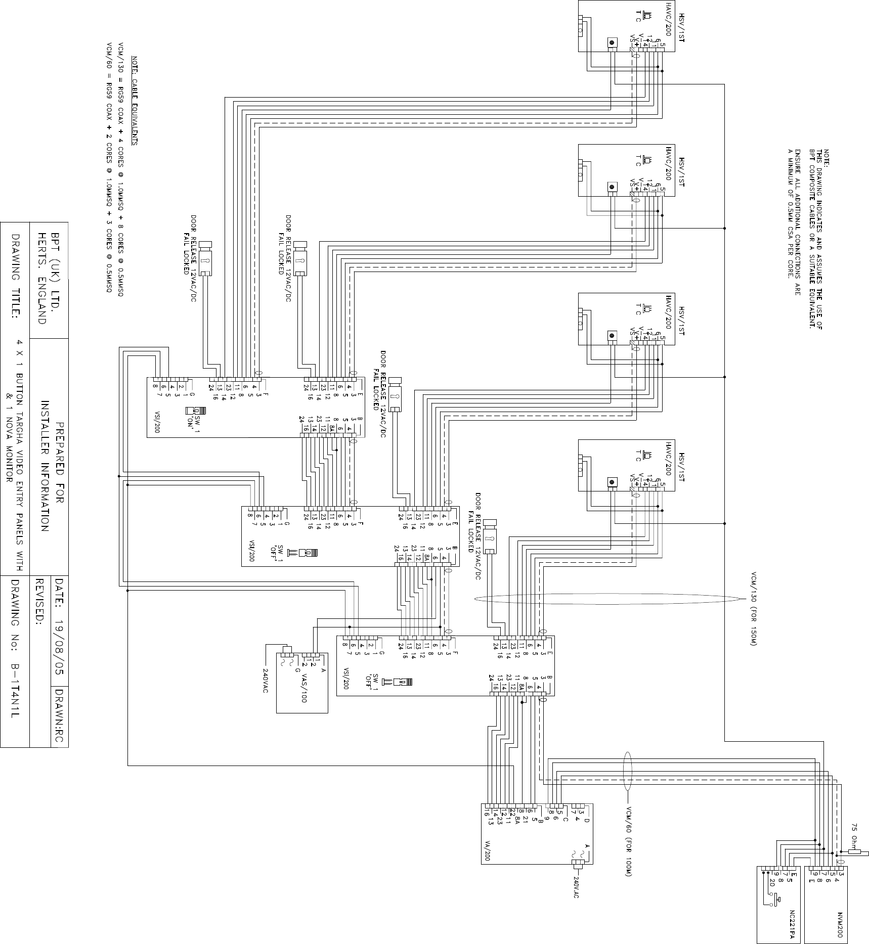 Page 1 of 1 - S 4 X 1 BUTTON TARGHA VIDEO ENTRY PANELS & NOVA MONITOR