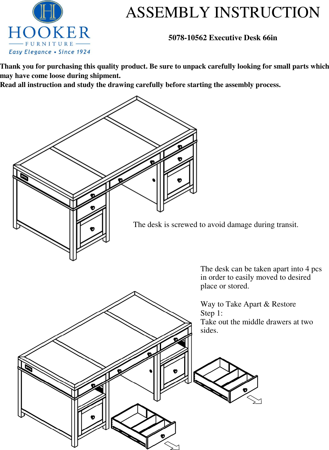 Page 1 of 2 - 5078-10562-executive-desk-66in