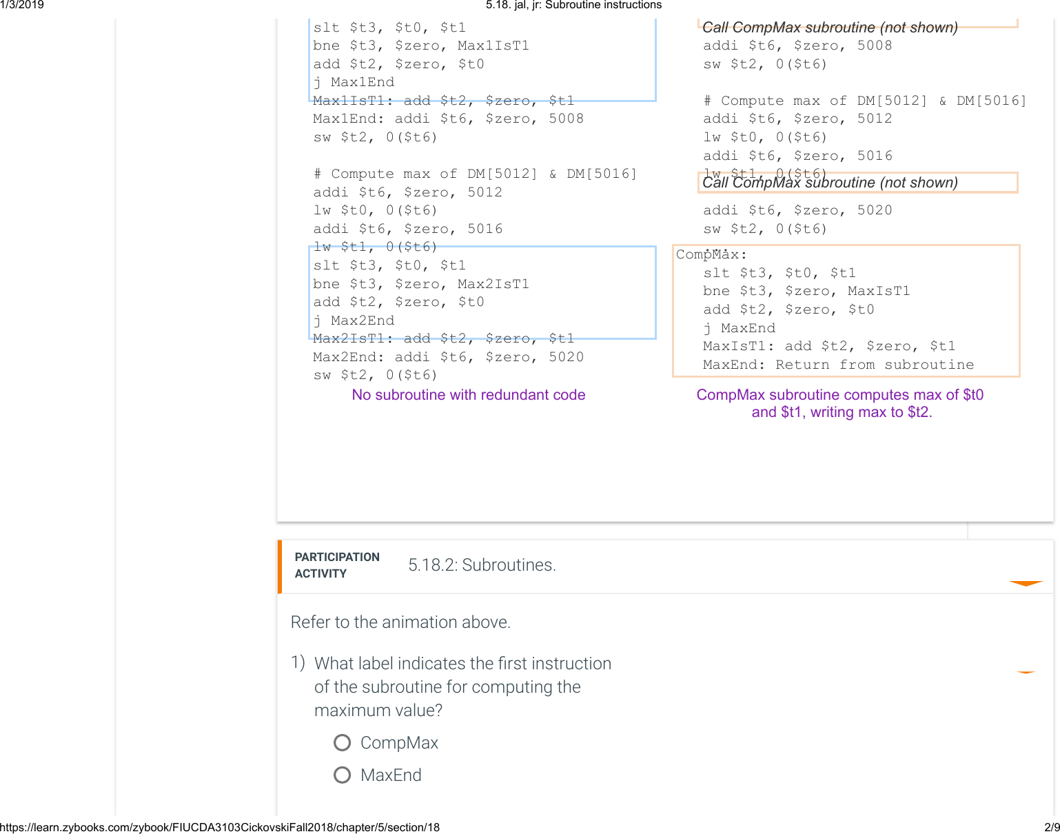 Page 2 of 9 - 5.18. Jal, Jr Subroutine Instructions