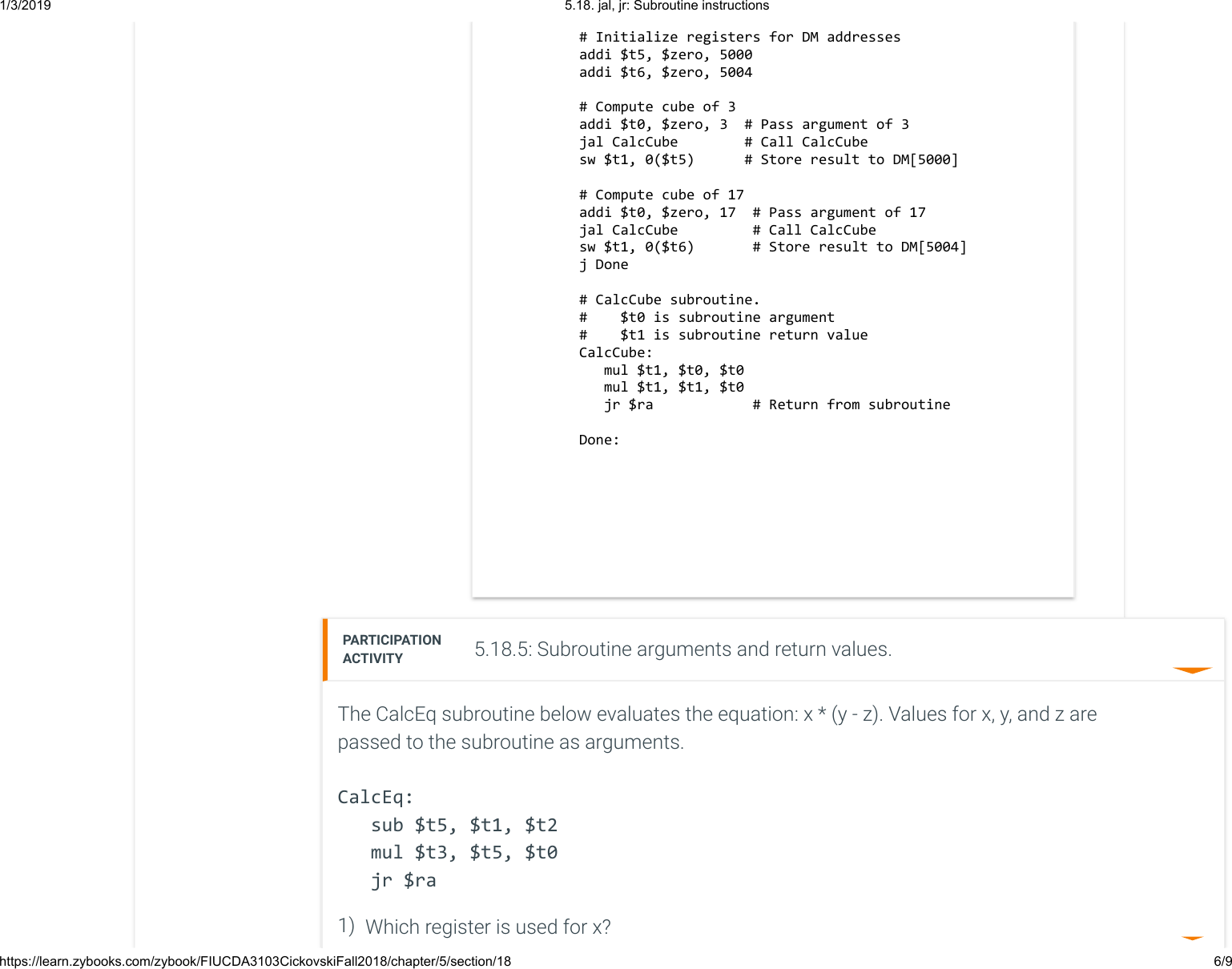 Page 6 of 9 - 5.18. Jal, Jr Subroutine Instructions