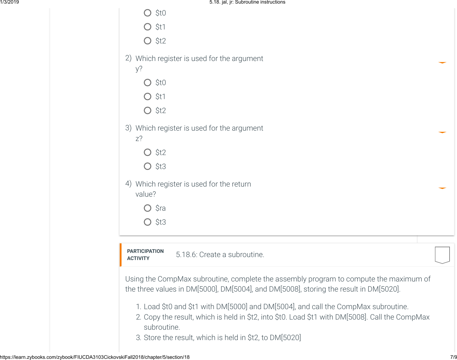 Page 7 of 9 - 5.18. Jal, Jr Subroutine Instructions
