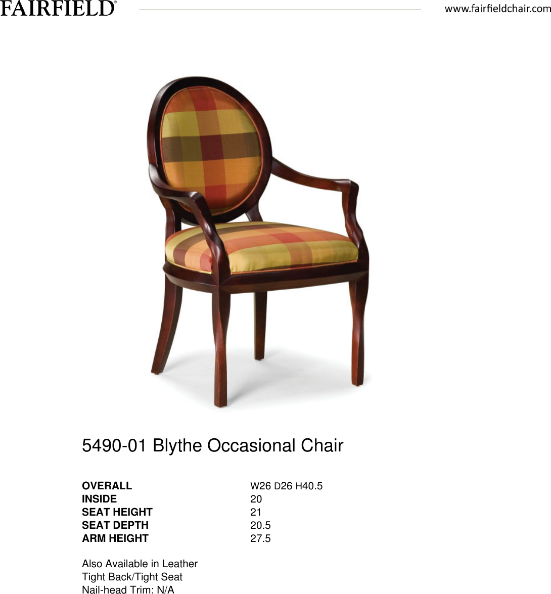 Page 1 of 1 - Fairfield Chair  5490-01