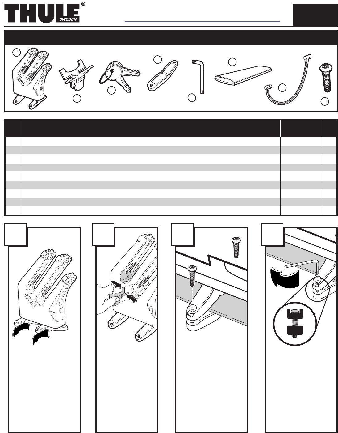 Thule Roof Ski Snowboard Racks Installation Instructions 575