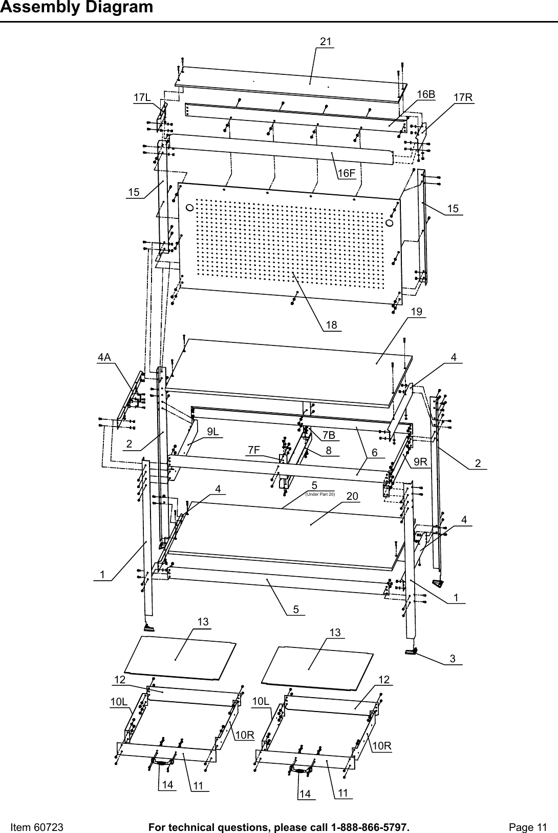 Page 11 of 12 - Manual For The 60723 Multipurpose Workbench With Cabinet Light