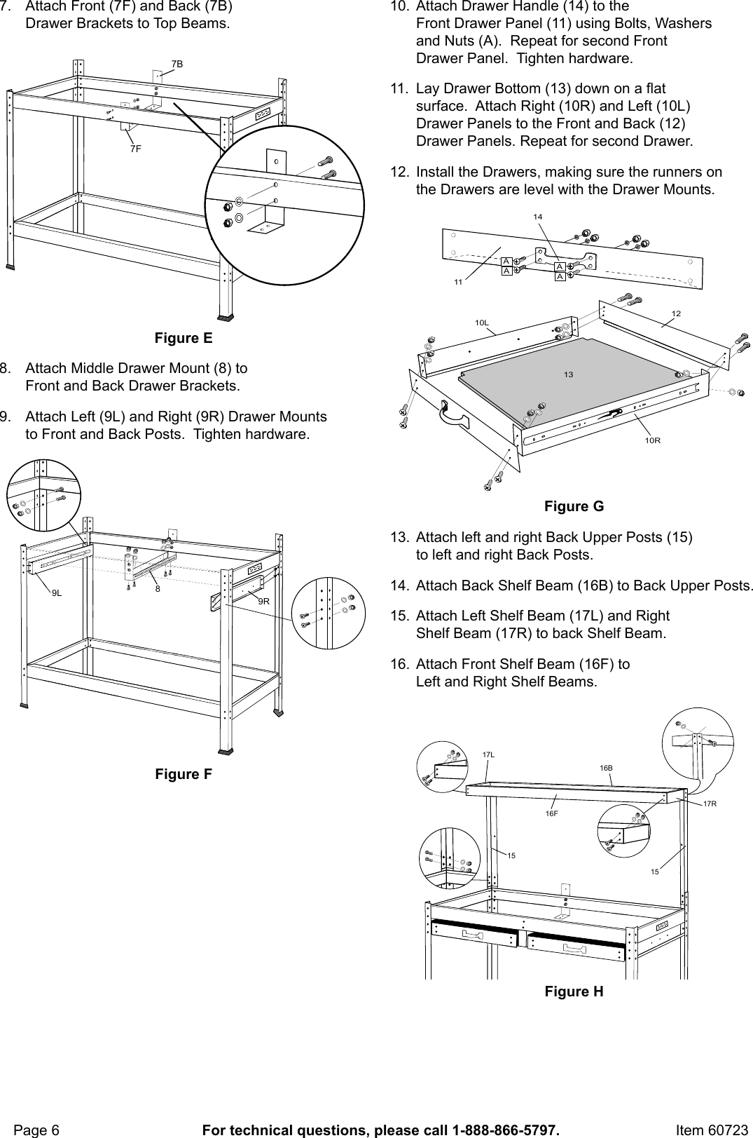 Page 6 of 12 - Manual For The 60723 Multipurpose Workbench With Cabinet Light