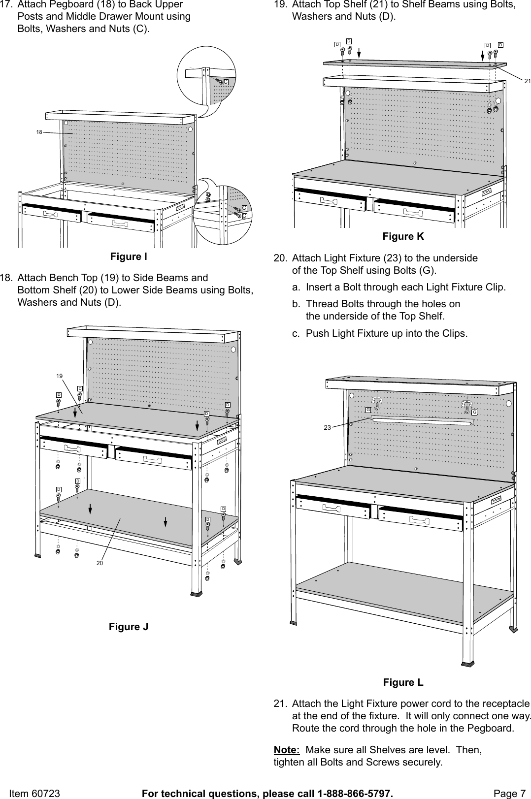 Page 7 of 12 - Manual For The 60723 Multipurpose Workbench With Cabinet Light