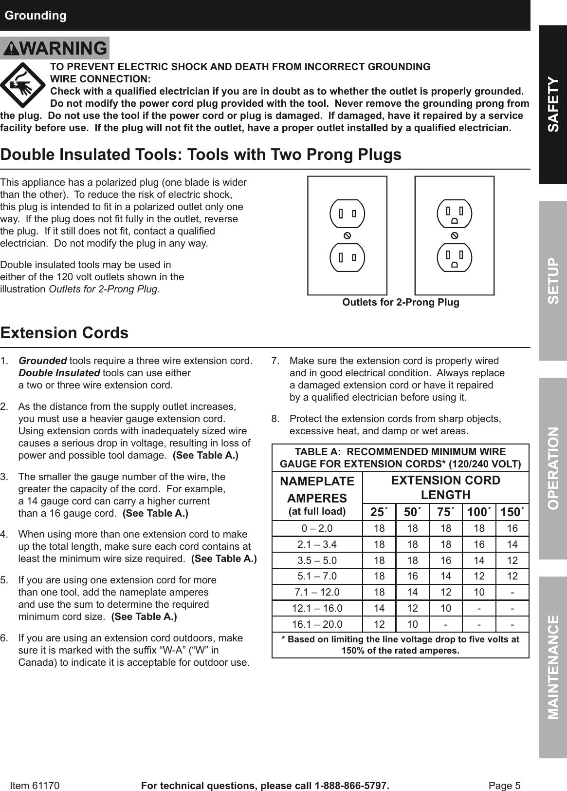 Page 5 of 12 - Manual For The 61170 180 Watt Industrial Soldering Gun