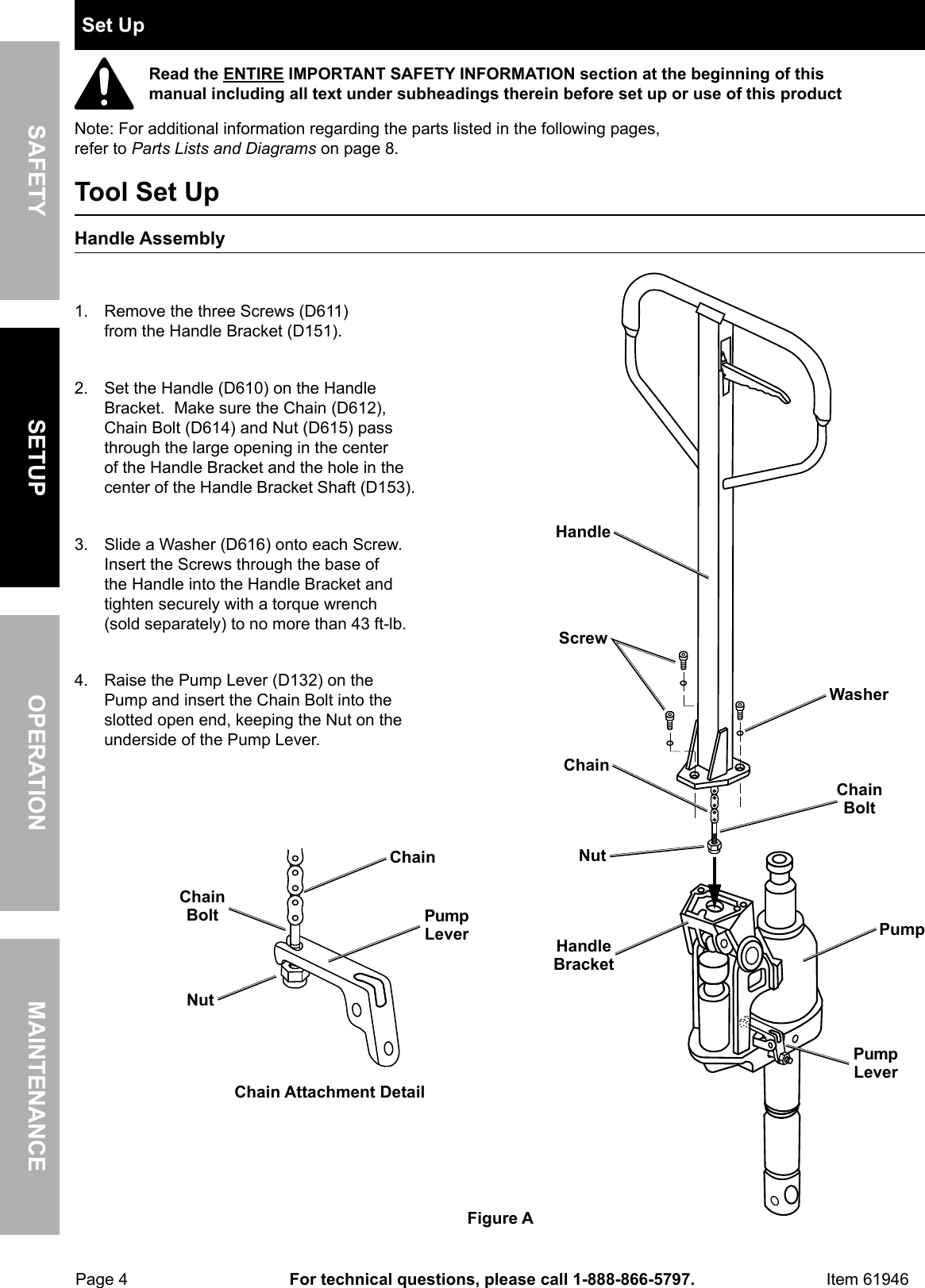 Page 4 of 12 - Manual For The 61946 2.5 Ton Pallet Jack