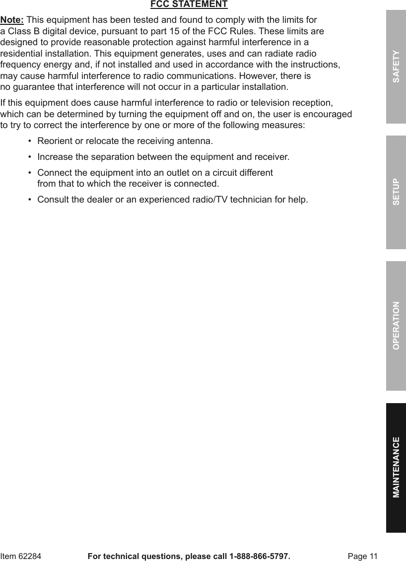 Page 11 of 12 - Manual For The 62284 Color Security System With Night Vision