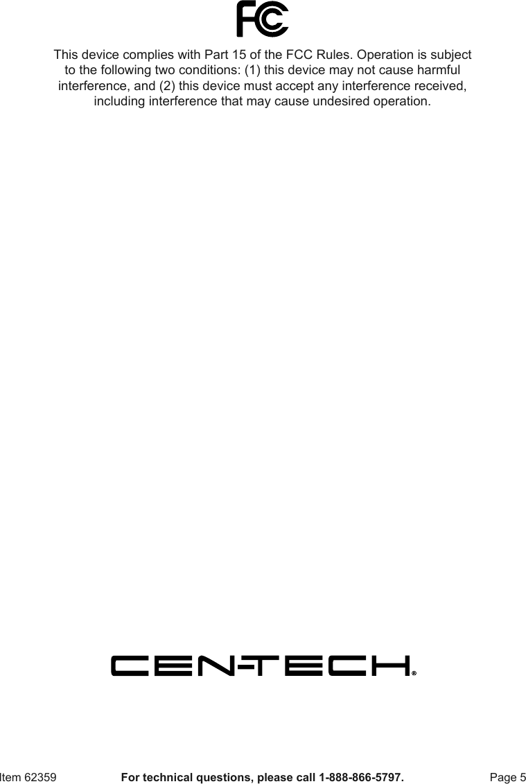 Page 5 of 12 - Manual For The 62359 Digital Inspection Camera