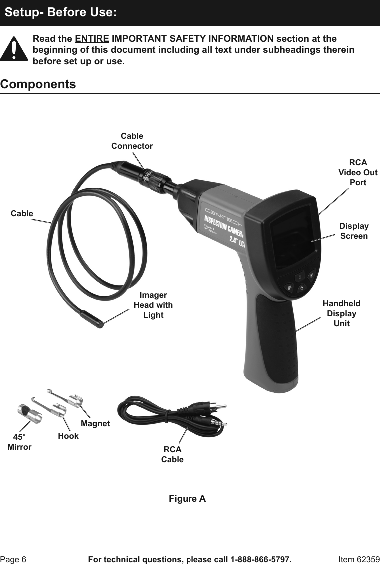 Page 6 of 12 - Manual For The 62359 Digital Inspection Camera