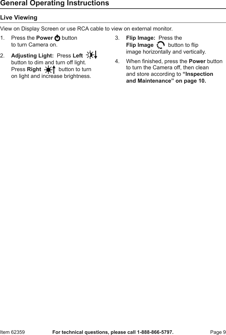 Page 9 of 12 - Manual For The 62359 Digital Inspection Camera