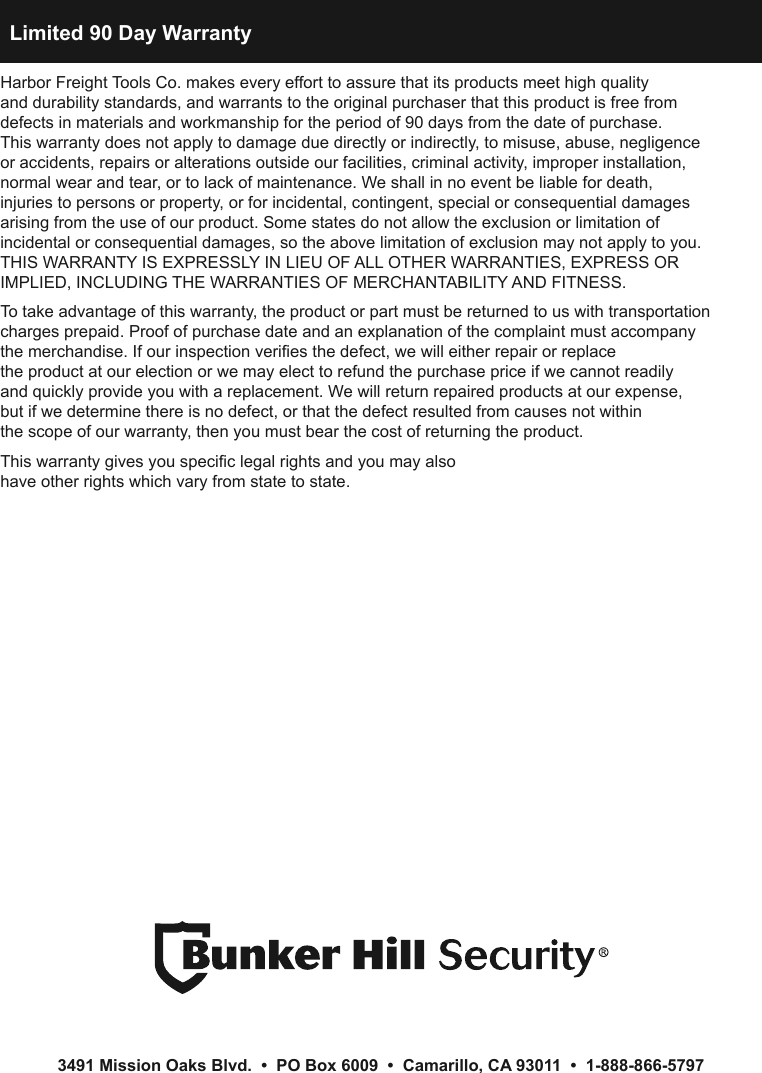 Page 8 of 8 - Manual For The 62447 Wireless Security Alert System