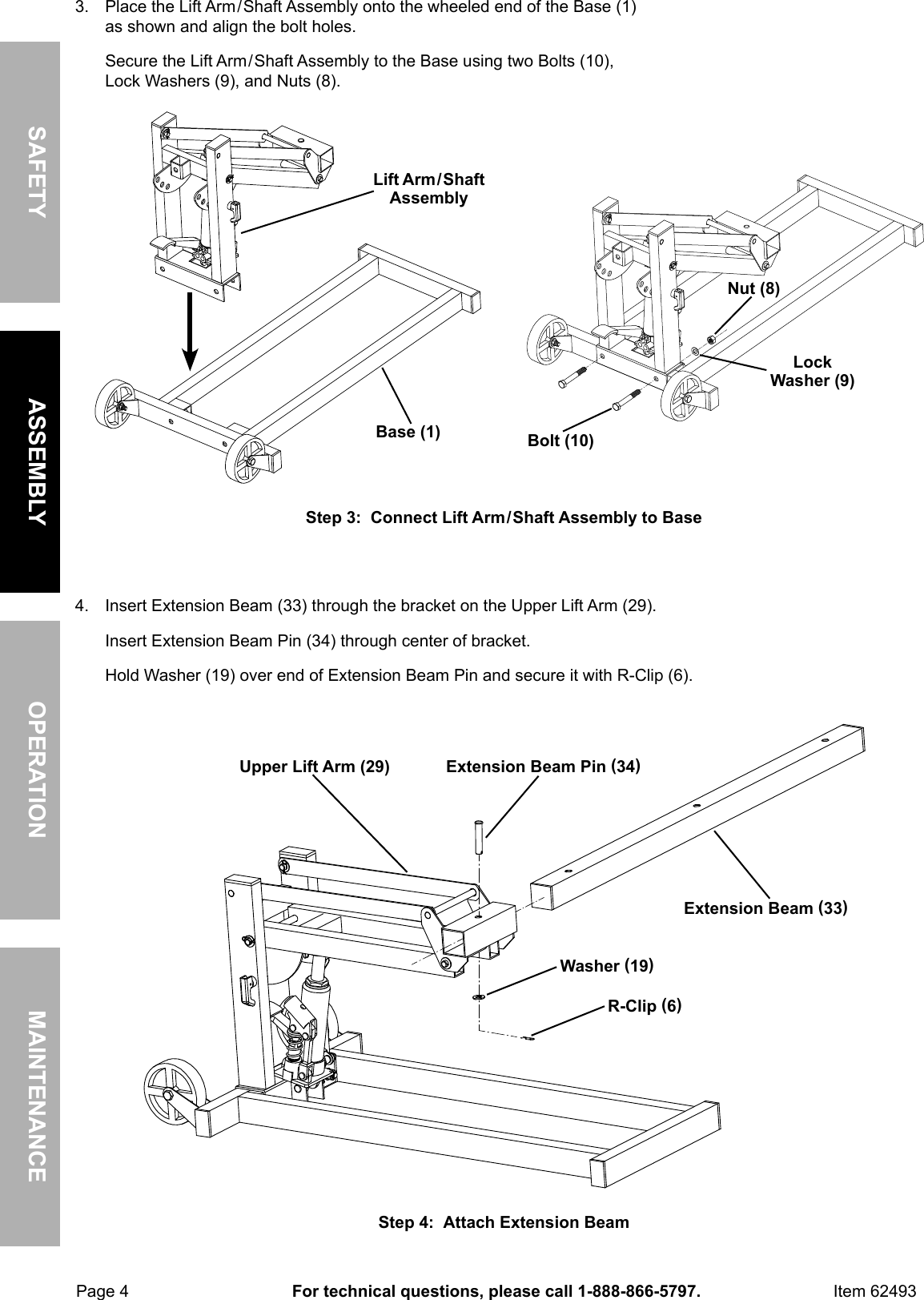 Page 4 of 12 - Manual For The 62493 High Lift Riding Lawn Mower / ATV