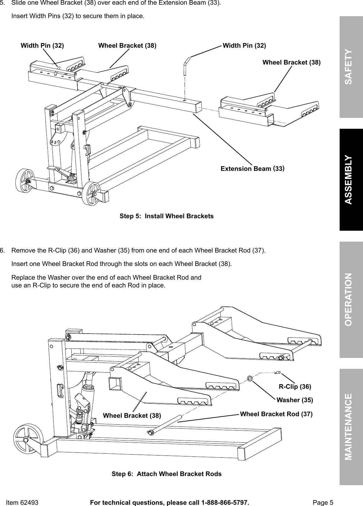 Page 5 of 12 - Manual For The 62493 High Lift Riding Lawn Mower / ATV