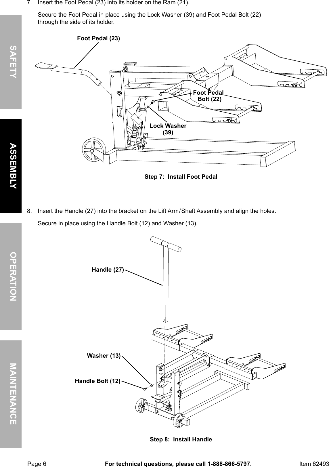 Page 6 of 12 - Manual For The 62493 High Lift Riding Lawn Mower / ATV