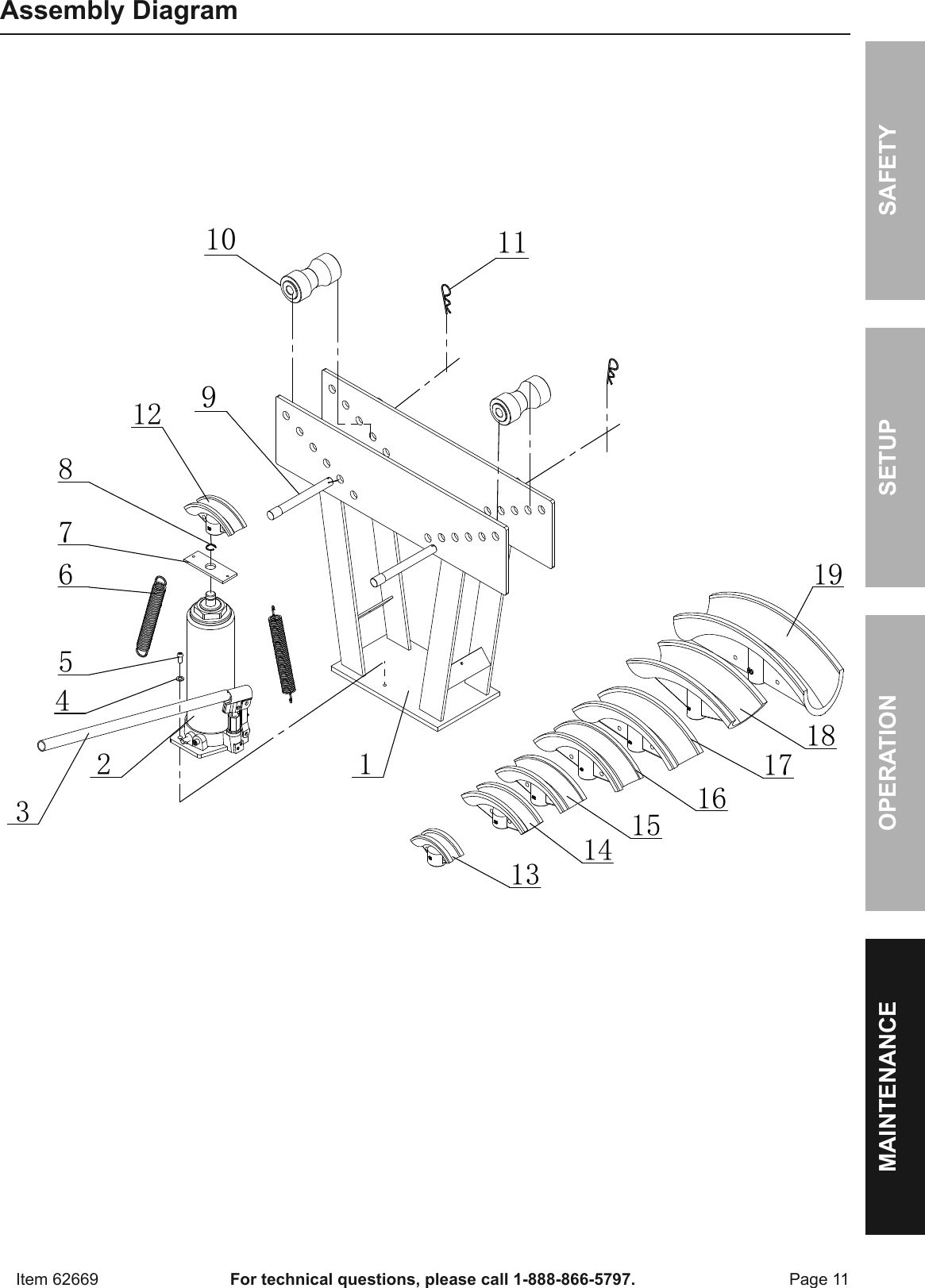 Page 11 of 12 - Manual For The 62669 16 Ton Heavy Duty Hydraulic Pipe Bender