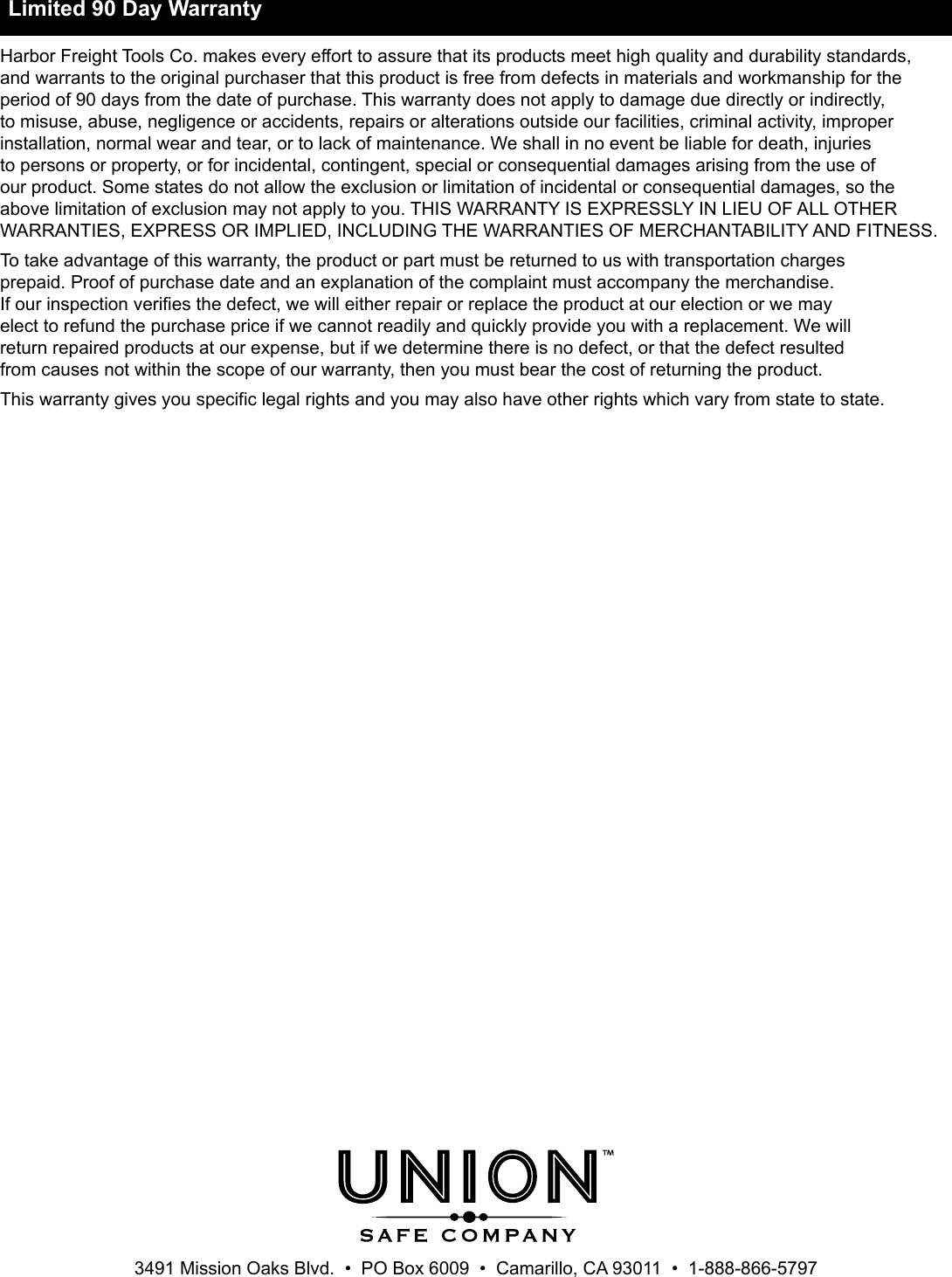 Page 8 of 8 - Manual For The 62679 0.71 Cu. Ft. Electronic Digital Safe