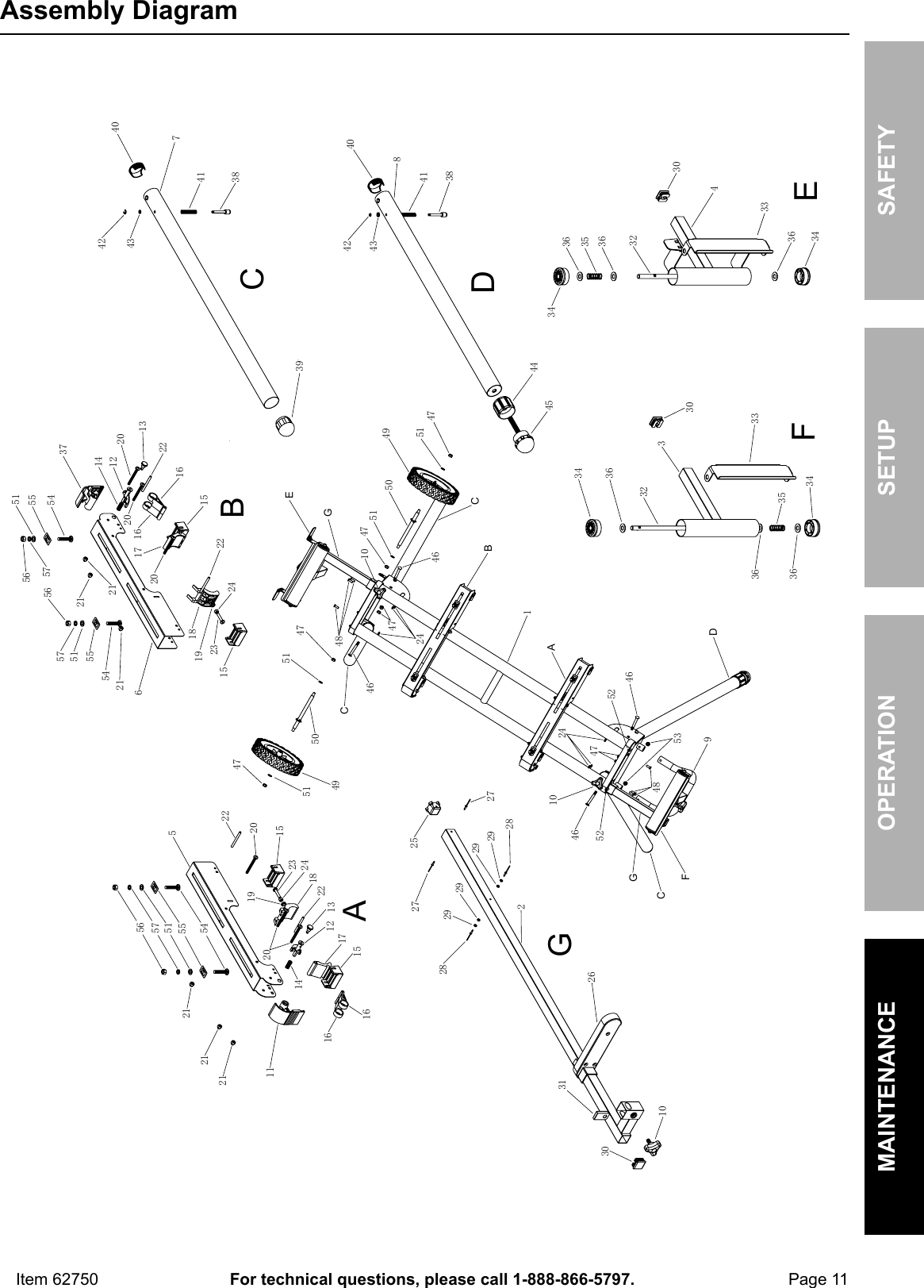 Page 11 of 12 - Manual For The 62750 Heavy Duty Mobile Miter Saw Stand