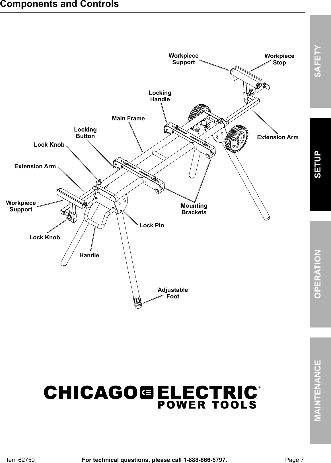 Page 7 of 12 - Manual For The 62750 Heavy Duty Mobile Miter Saw Stand